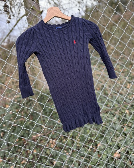 Šaty dětské Ralph Lauren modré svetrové